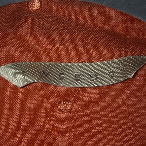 TWEEDS Salmon 100% Linen women’s 3/4 Sleeves Top  blouse Sz M - Picture 5 of 7
